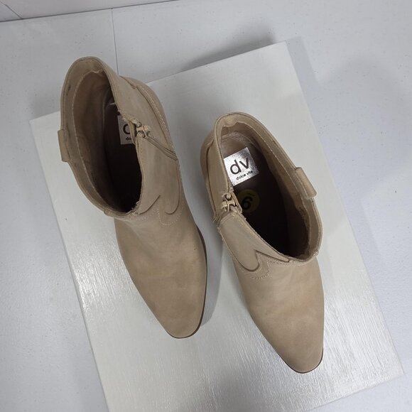 Dv Dolce Vita Boots Womens Size 9 Beige Perdue Ankle Western Booties - Picture 7 of 11